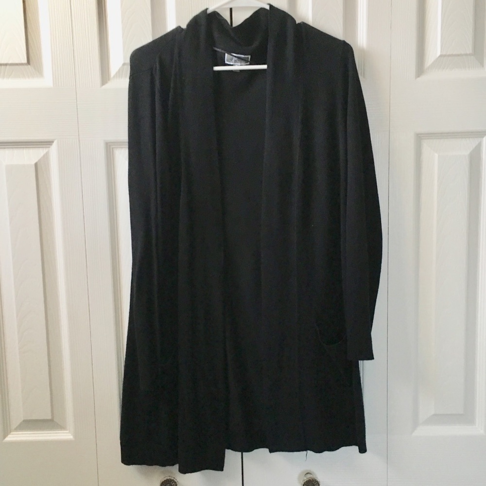 JM Collection Black Cardigan - Picture 2 of 2